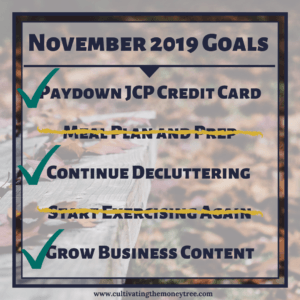 November 2019 Monthly Goals 