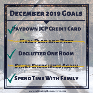 December Financial Progress Report Goal Results